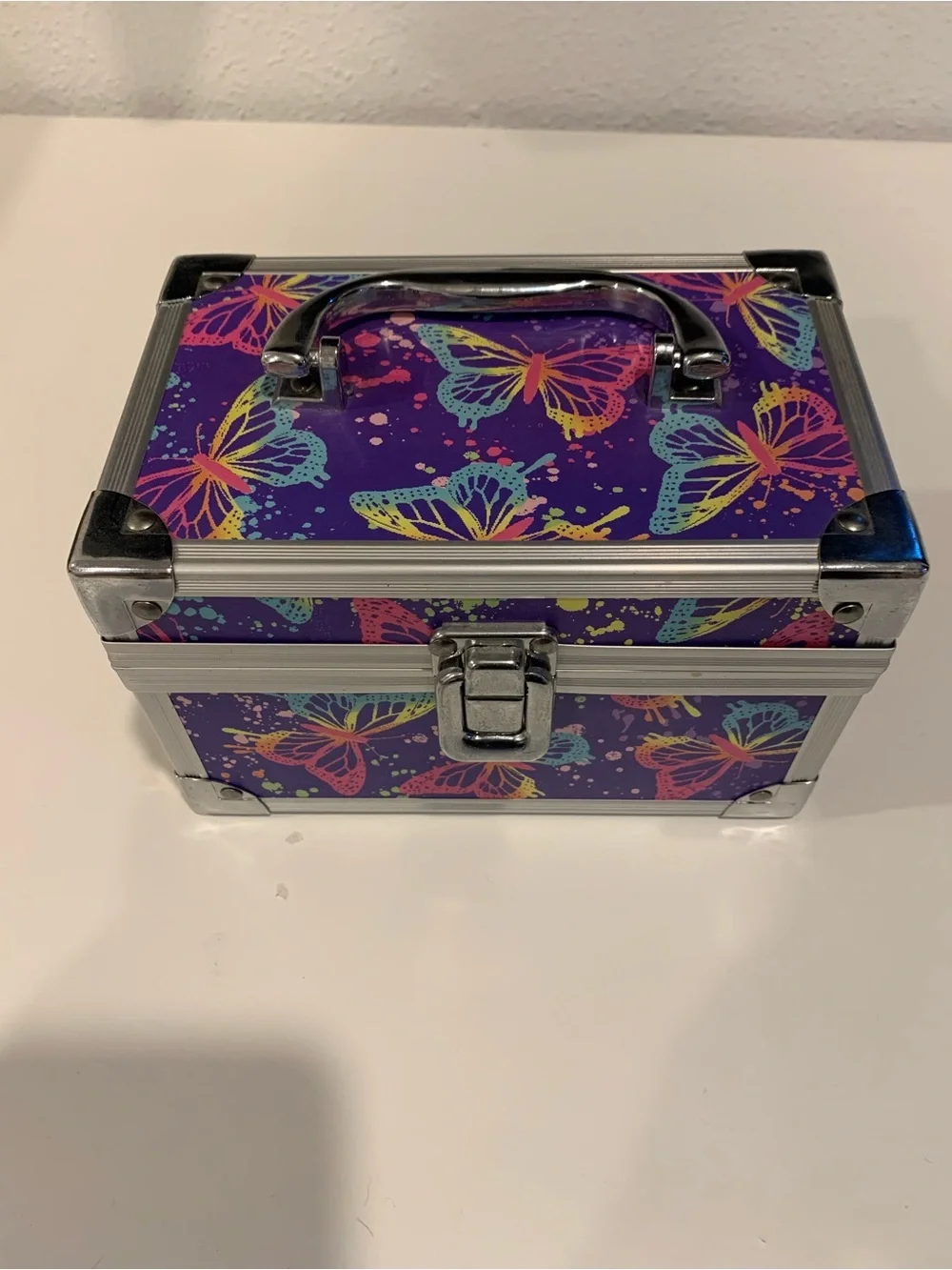 Butterfly Pattern Purple Cosmetic Case